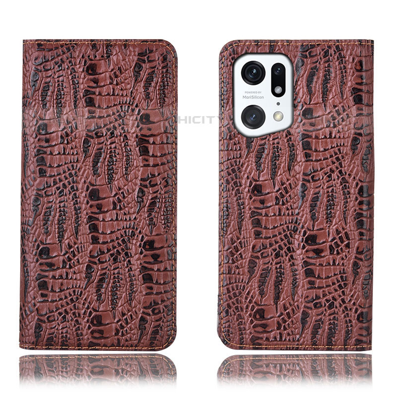 Funda de Cuero Cartera con Soporte Carcasa H17P para Oppo Find X5 Pro 5G