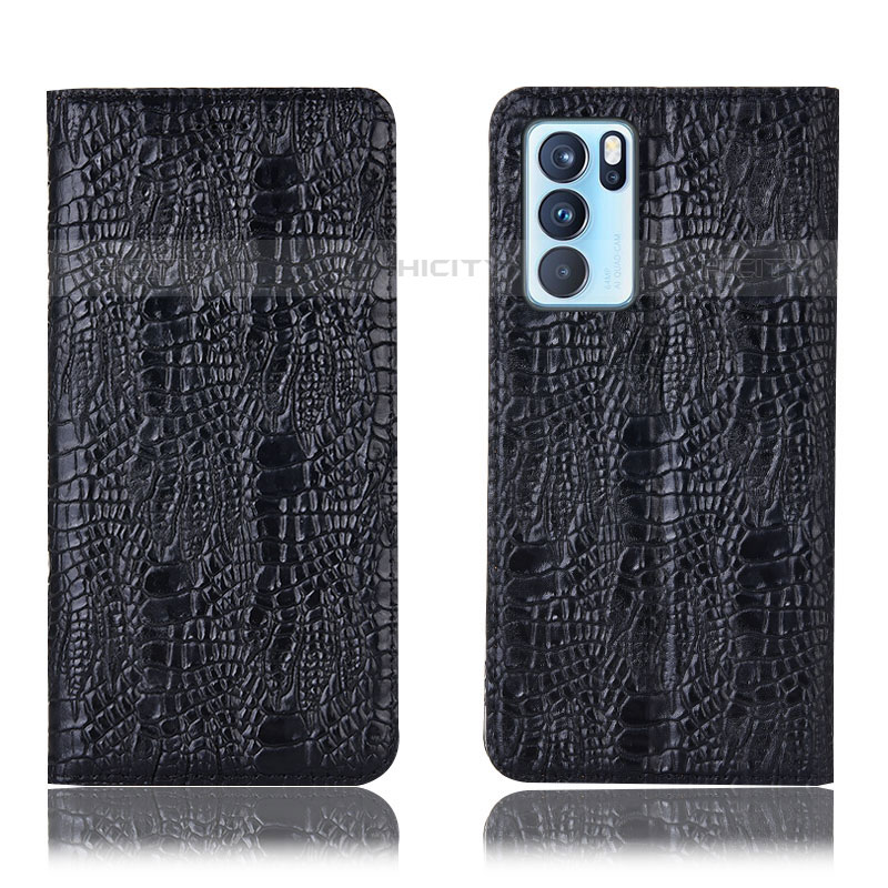 Funda de Cuero Cartera con Soporte Carcasa H17P para Oppo Reno6 Pro 5G India