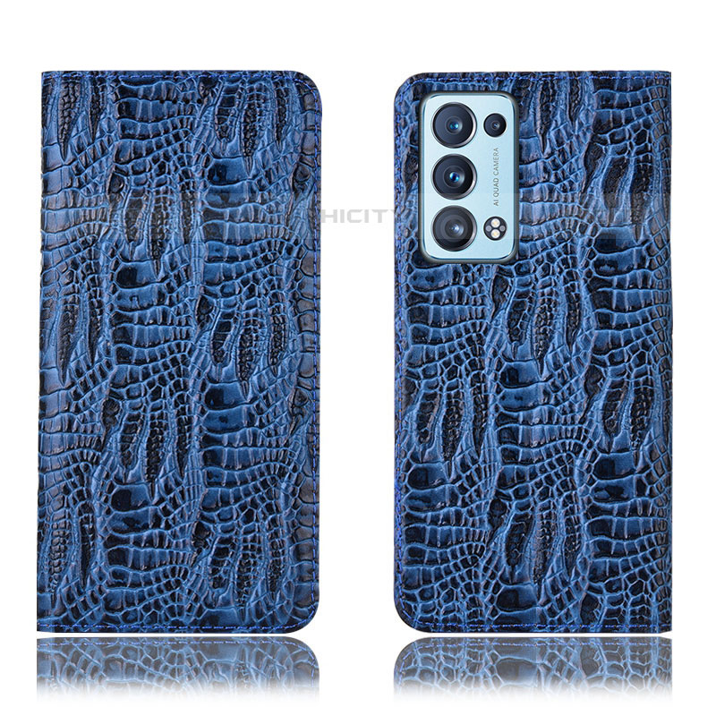 Funda de Cuero Cartera con Soporte Carcasa H17P para Oppo Reno6 Pro+ Plus 5G