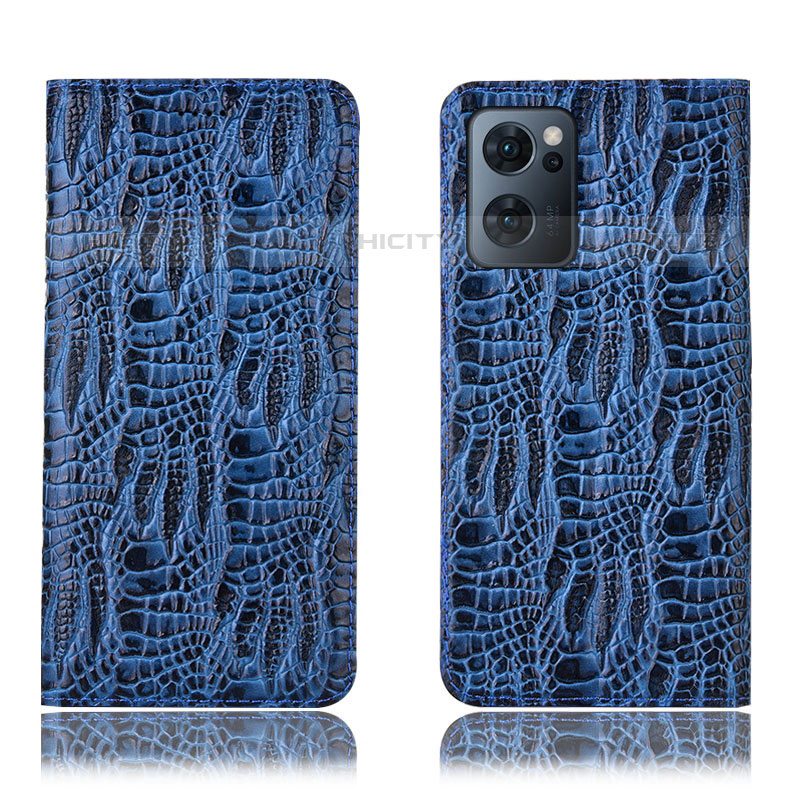 Funda de Cuero Cartera con Soporte Carcasa H17P para Oppo Reno7 5G