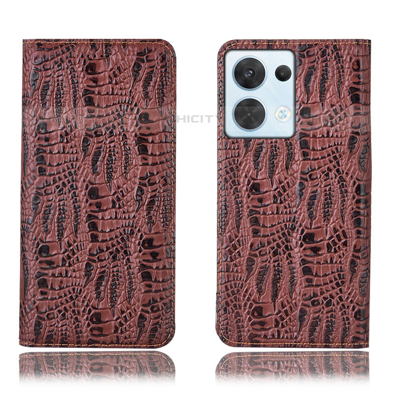 Funda de Cuero Cartera con Soporte Carcasa H17P para Oppo Reno8 5G