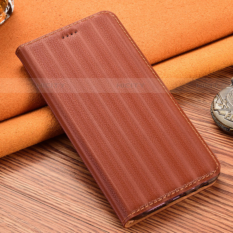 Funda de Cuero Cartera con Soporte Carcasa H18P para Motorola Moto G Power (2022) Marron