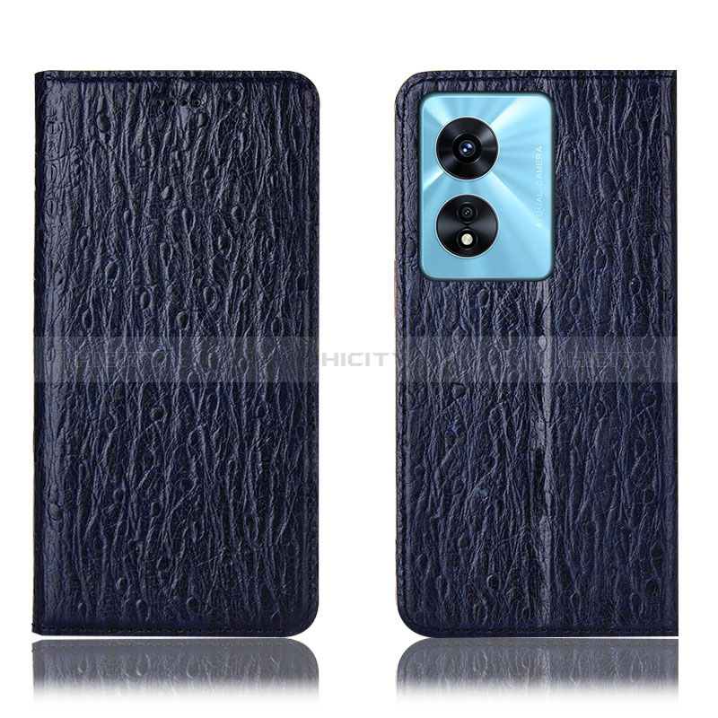 Funda de Cuero Cartera con Soporte Carcasa H18P para Oppo A78 5G Azul