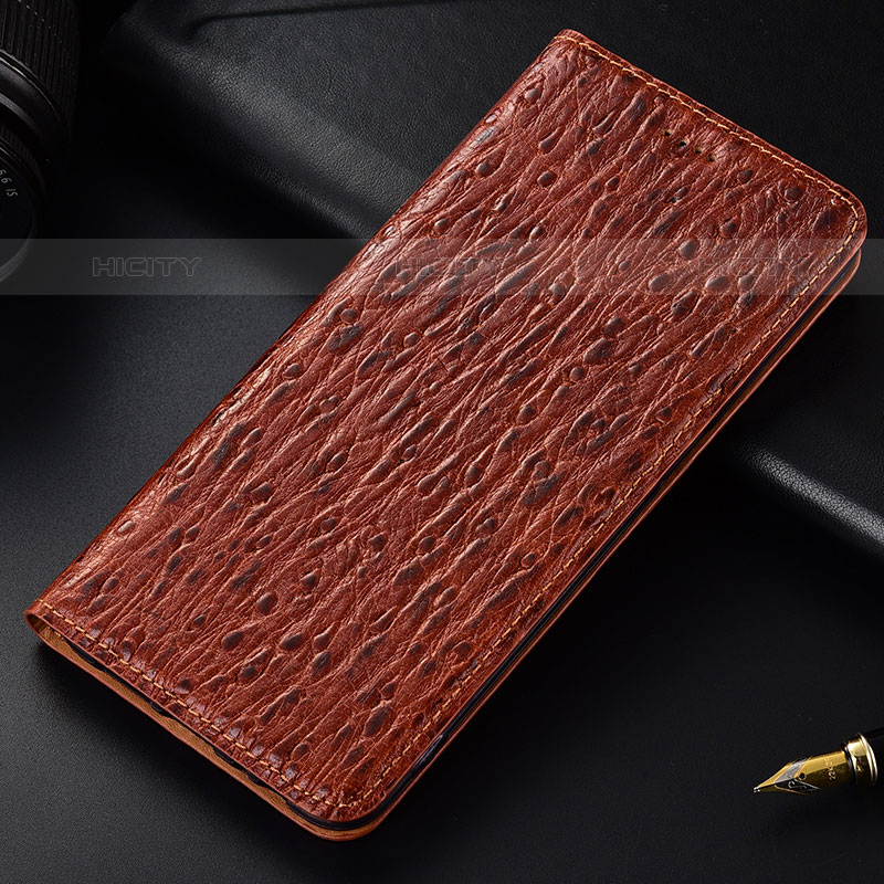 Funda de Cuero Cartera con Soporte Carcasa H18P para Samsung Galaxy M22 4G Marron