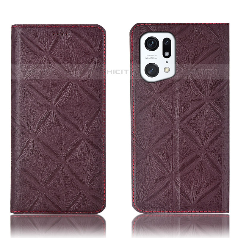 Funda de Cuero Cartera con Soporte Carcasa H19P para Oppo Find X5 Pro 5G