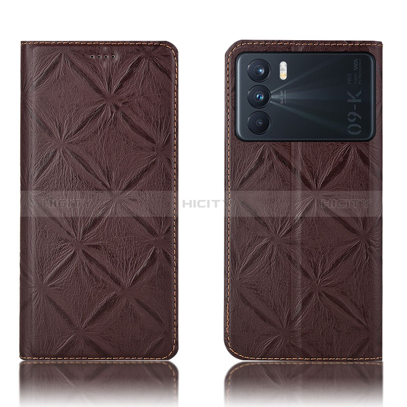 Funda de Cuero Cartera con Soporte Carcasa H19P para Oppo K9 Pro 5G Marron