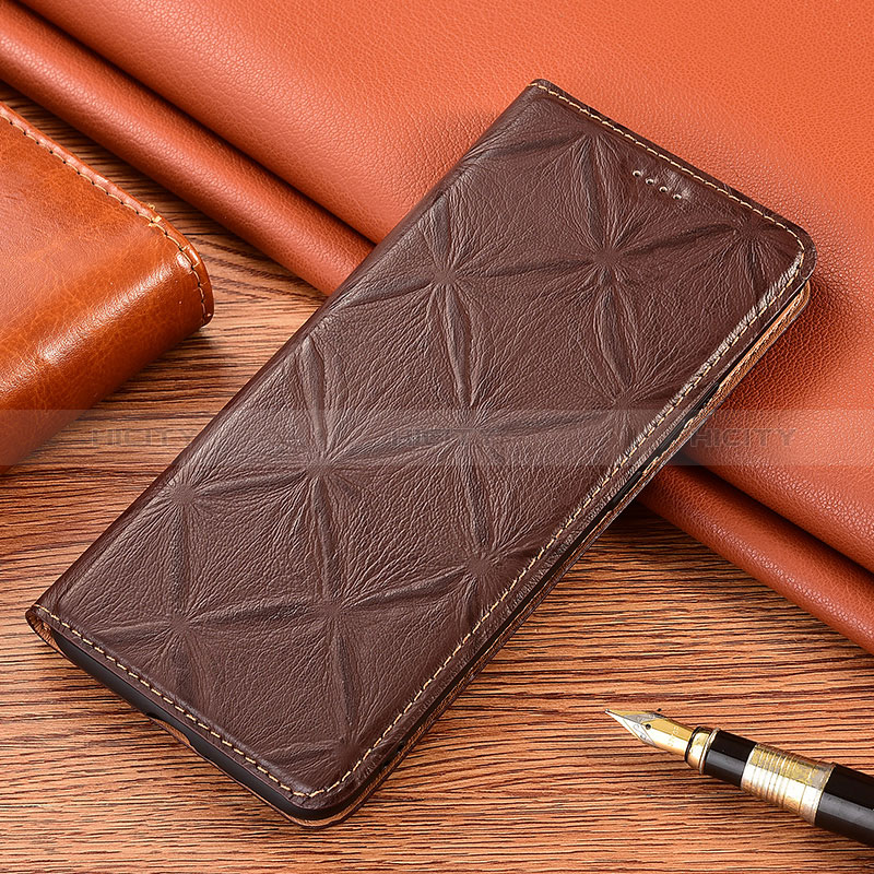 Funda de Cuero Cartera con Soporte Carcasa H19P para Samsung Galaxy M10S Marron