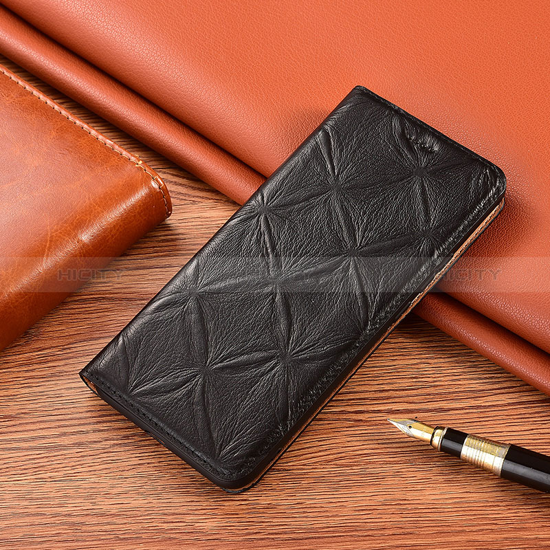 Funda de Cuero Cartera con Soporte Carcasa H19P para Xiaomi Redmi Note 9 Negro