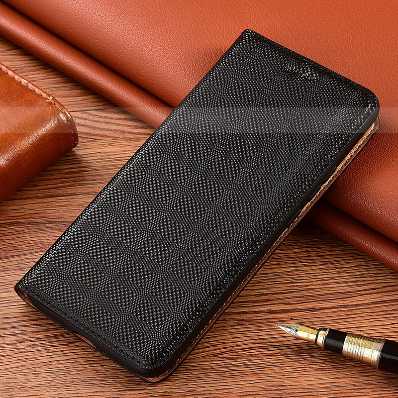 Funda de Cuero Cartera con Soporte Carcasa H20P para Oppo Reno6 Z 5G Negro