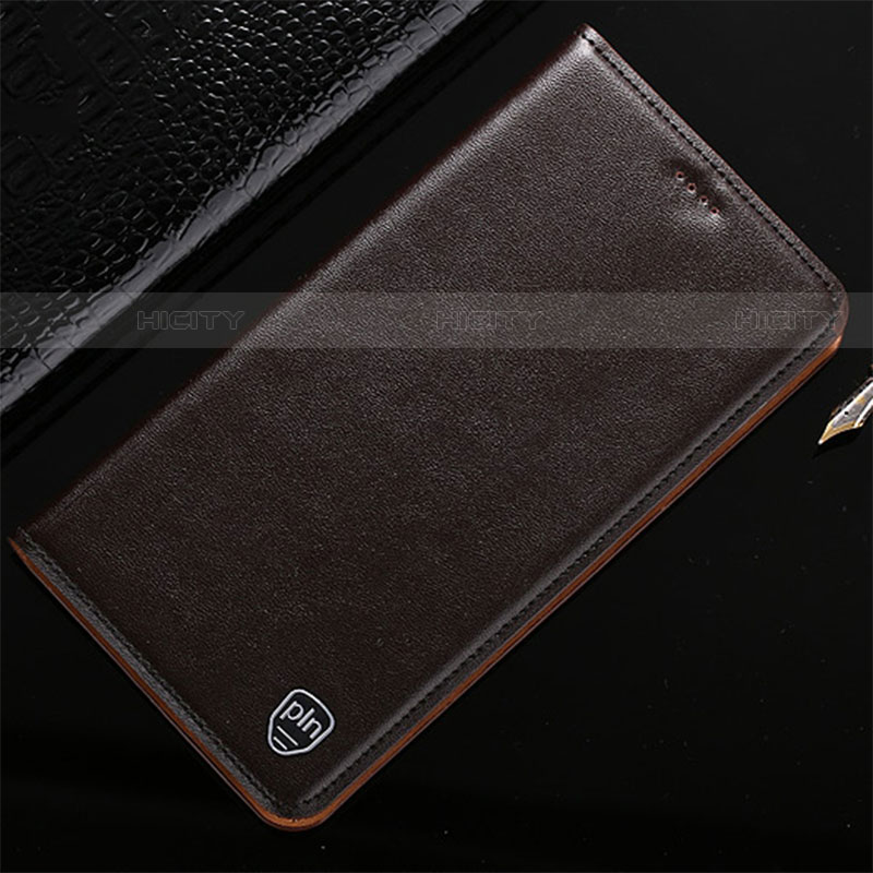 Funda de Cuero Cartera con Soporte Carcasa H20P para Vivo iQOO 9 Pro 5G Marron