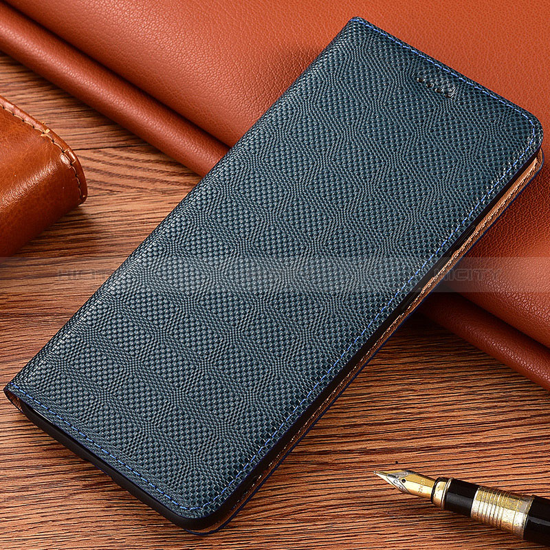 Funda de Cuero Cartera con Soporte Carcasa H20P para Xiaomi Mi Note 10 Lite Azul