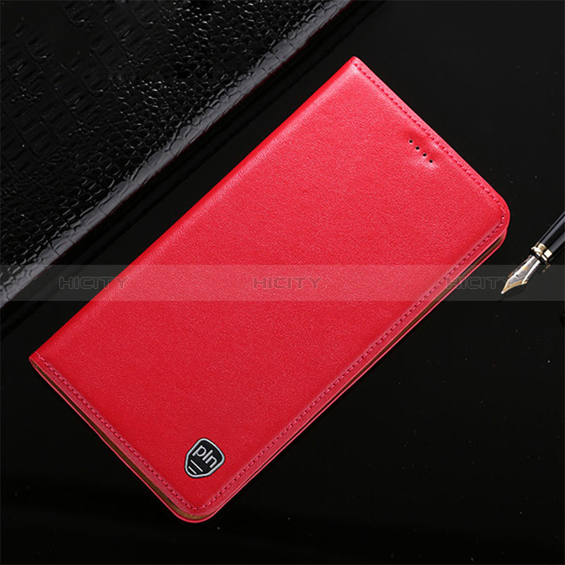 Funda de Cuero Cartera con Soporte Carcasa H21P para Apple iPhone Xs Max Rojo