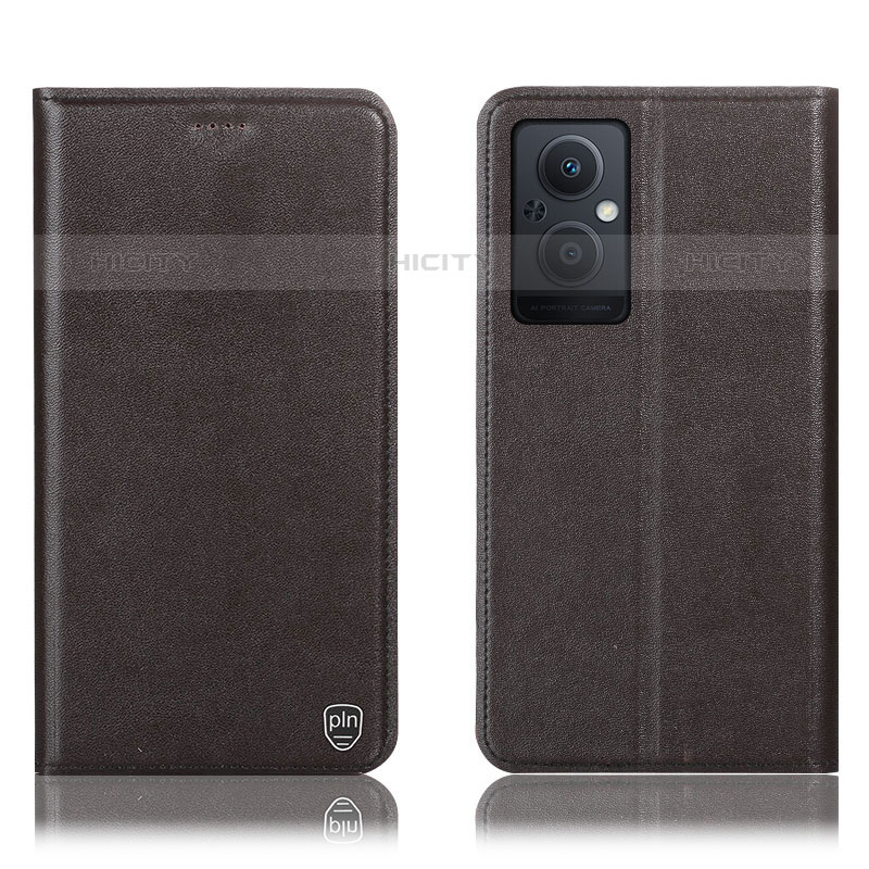 Funda de Cuero Cartera con Soporte Carcasa H21P para Oppo Reno8 Z 5G Marron