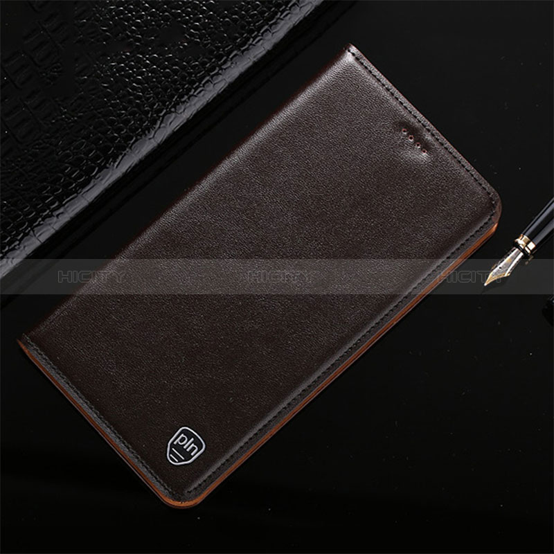 Funda de Cuero Cartera con Soporte Carcasa H21P para Samsung Galaxy M21s Marron