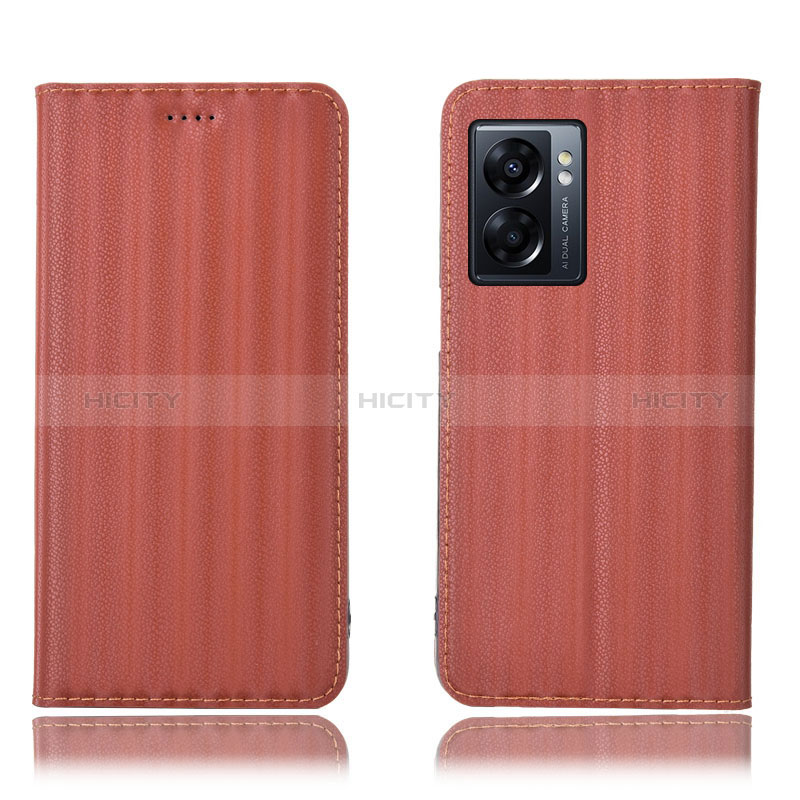 Funda de Cuero Cartera con Soporte Carcasa H23P para Oppo A56S 5G