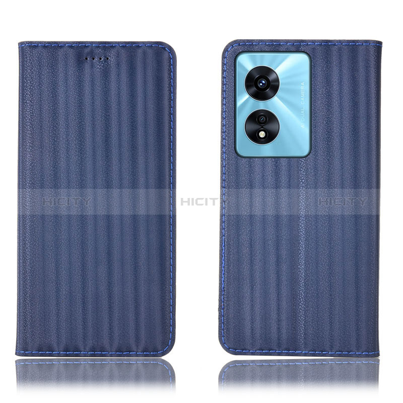 Funda de Cuero Cartera con Soporte Carcasa H23P para Oppo A97 5G Azul