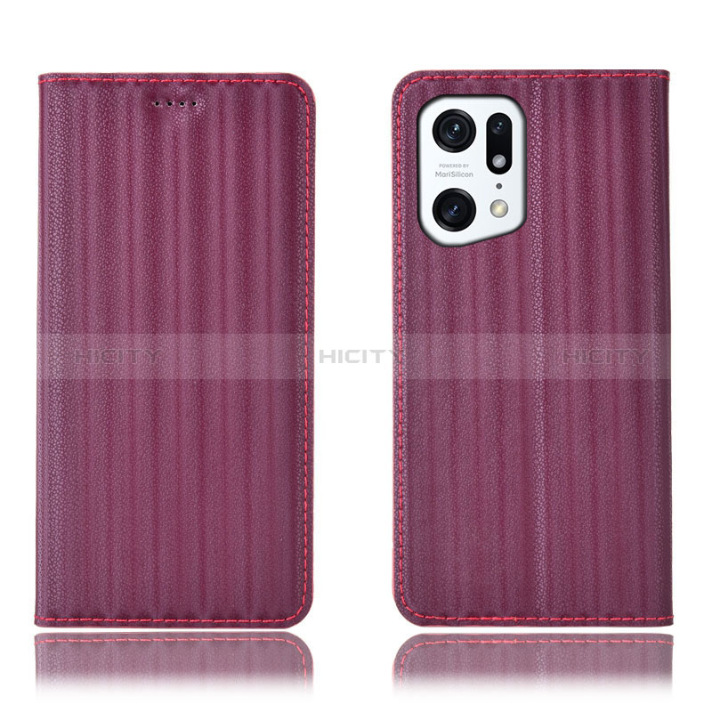 Funda de Cuero Cartera con Soporte Carcasa H23P para Oppo Find X5 5G