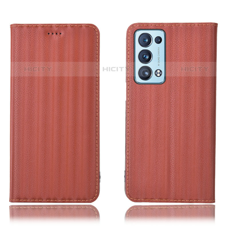 Funda de Cuero Cartera con Soporte Carcasa H23P para Oppo Reno6 Pro+ Plus 5G