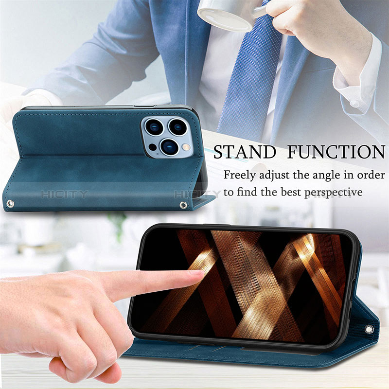 Funda de Cuero Cartera con Soporte Carcasa H30 para Apple iPhone 14 Pro Max