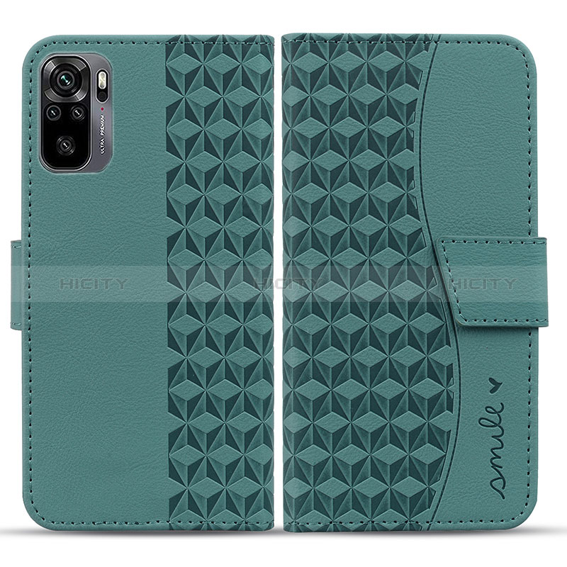 Funda de Cuero Cartera con Soporte Carcasa HF1 para Xiaomi Redmi Note 10 4G Verde