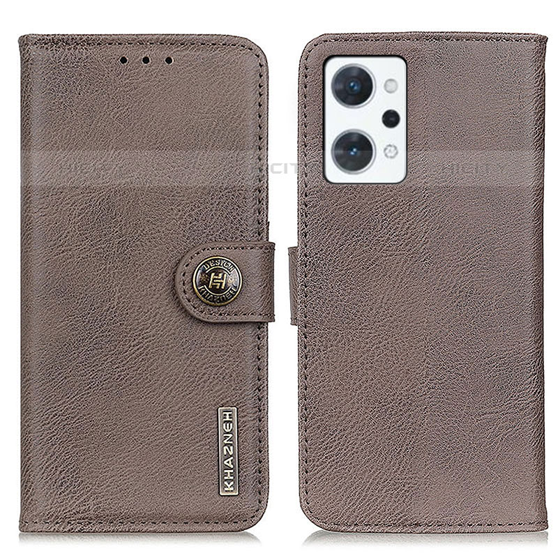 Funda de Cuero Cartera con Soporte Carcasa K02Z para Oppo Reno7 A Gris