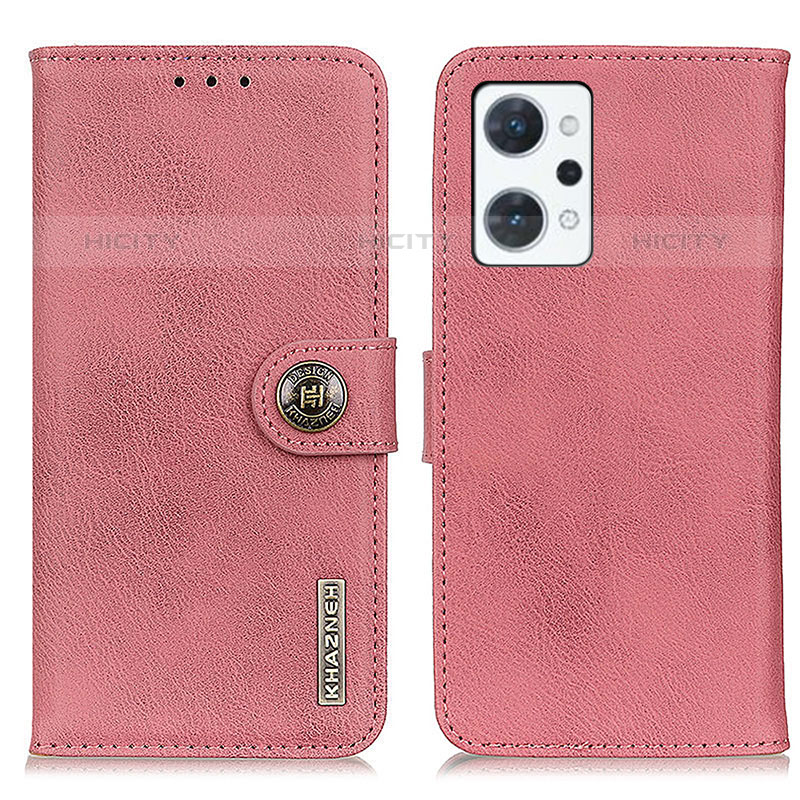 Funda de Cuero Cartera con Soporte Carcasa K02Z para Oppo Reno7 A Rosa