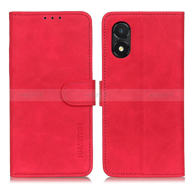 Funda de Cuero Cartera con Soporte Carcasa K03Z para Huawei Honor X5 Rojo
