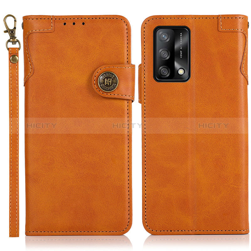 Funda de Cuero Cartera con Soporte Carcasa K03Z para Oppo A95 4G Marron