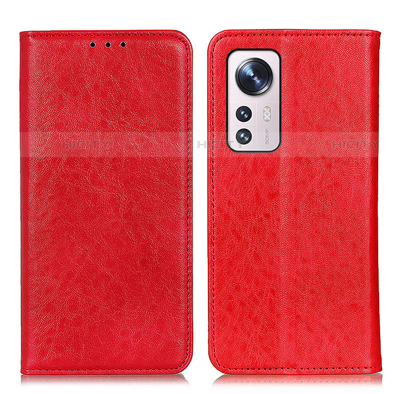 Funda de Cuero Cartera con Soporte Carcasa K03Z para Xiaomi Mi 12 Pro 5G Rojo