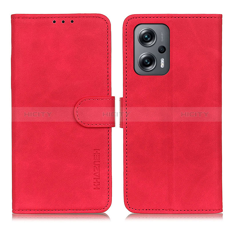 Funda de Cuero Cartera con Soporte Carcasa K03Z para Xiaomi Redmi Note 11T Pro+ Plus 5G Rojo