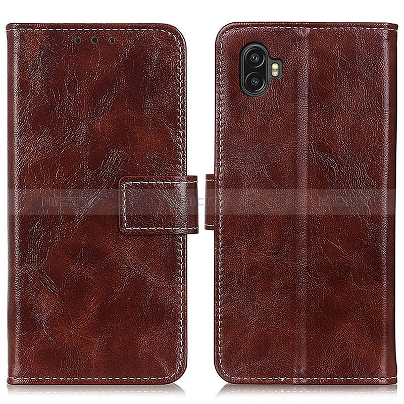 Funda de Cuero Cartera con Soporte Carcasa K04Z para Samsung Galaxy XCover 6 Pro 5G Marron