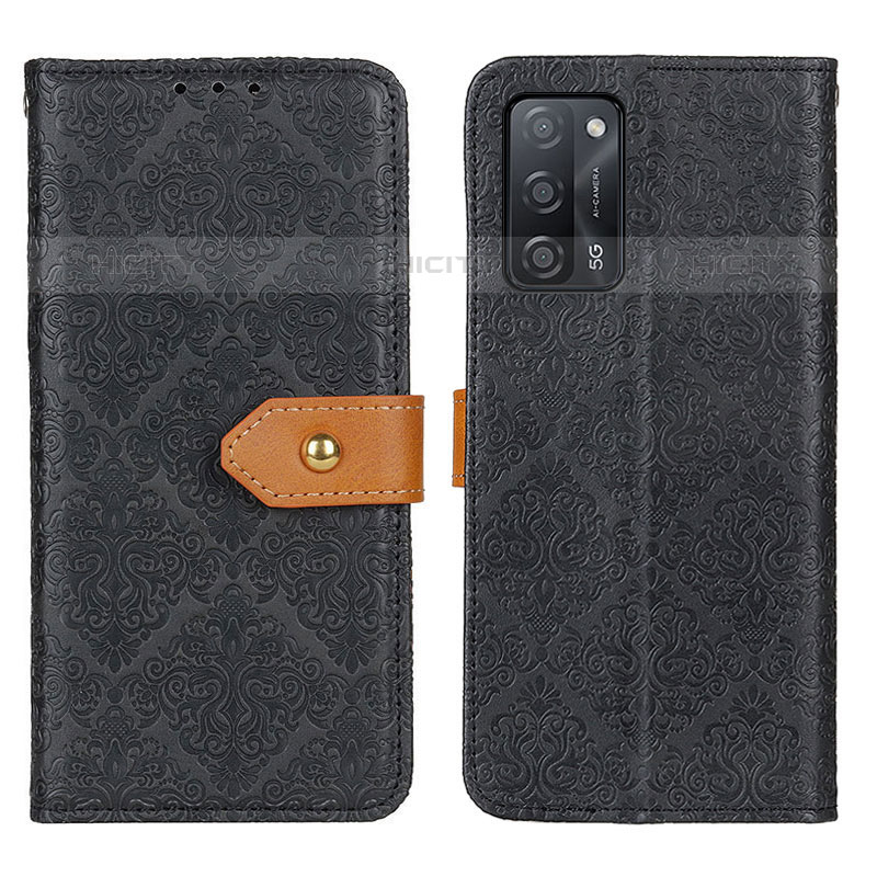 Funda de Cuero Cartera con Soporte Carcasa K05Z para Oppo A53s 5G Negro