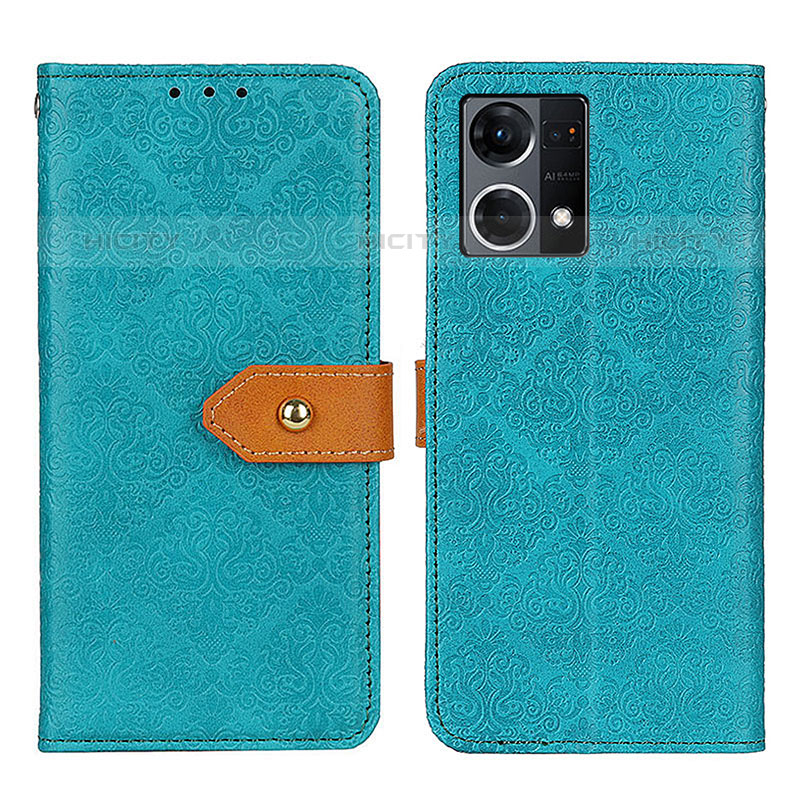 Funda de Cuero Cartera con Soporte Carcasa K05Z para Oppo Reno7 4G Verde