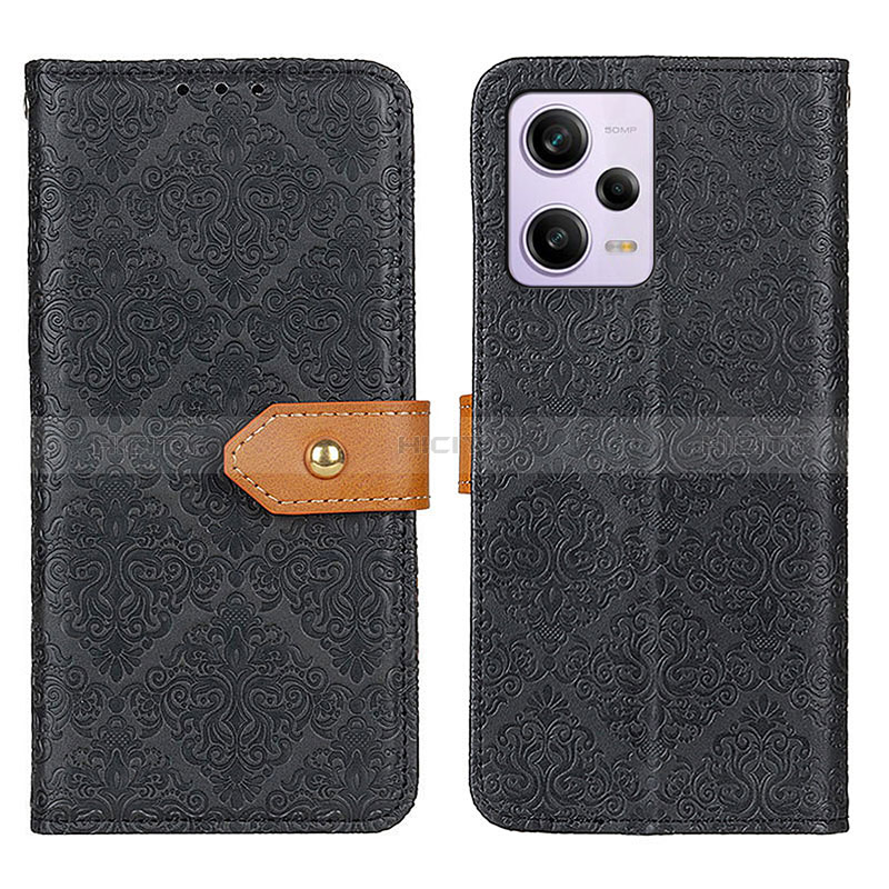 Funda de Cuero Cartera con Soporte Carcasa K05Z para Xiaomi Redmi Note 12 Pro+ Plus 5G Negro