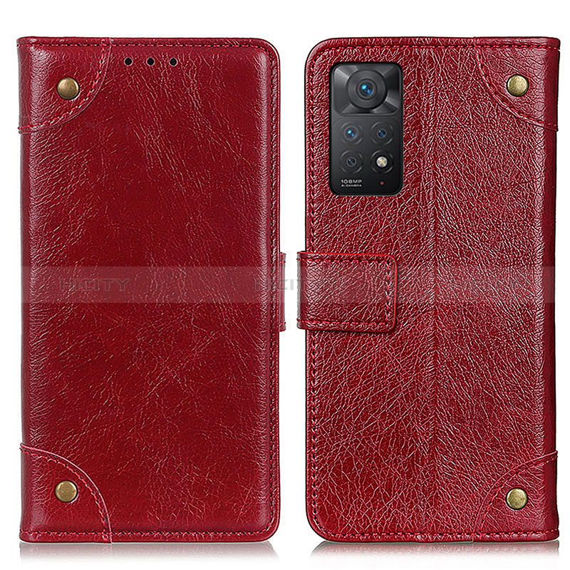 Funda de Cuero Cartera con Soporte Carcasa K06Z para Xiaomi Redmi Note 11 Pro 5G Rojo