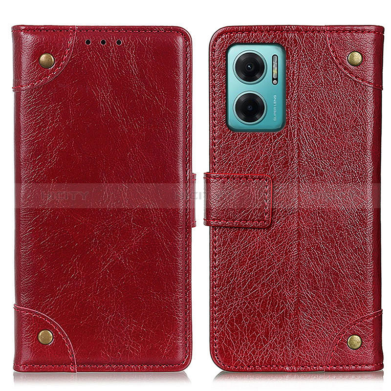 Funda de Cuero Cartera con Soporte Carcasa K06Z para Xiaomi Redmi Note 11E 5G Rojo