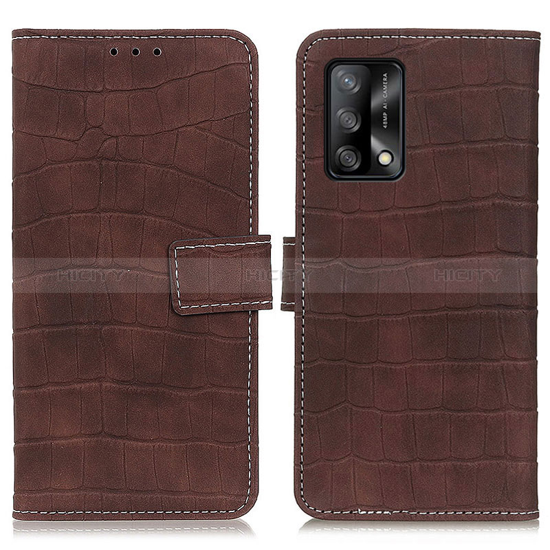 Funda de Cuero Cartera con Soporte Carcasa K07Z para Oppo A95 4G Marron