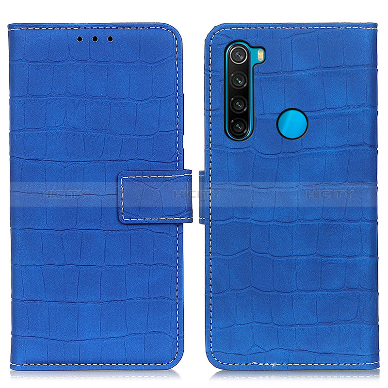 Funda de Cuero Cartera con Soporte Carcasa K07Z para Xiaomi Redmi Note 8 (2021) Azul