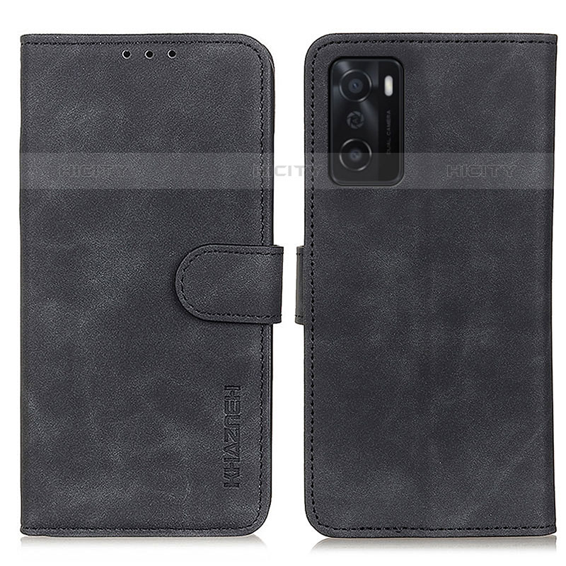 Funda de Cuero Cartera con Soporte Carcasa K09Z para Oppo A55S 5G Negro