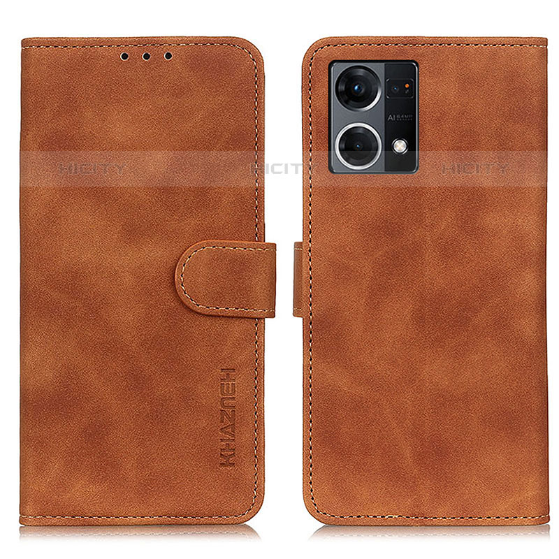 Funda de Cuero Cartera con Soporte Carcasa K09Z para Oppo F21 Pro 4G Marron