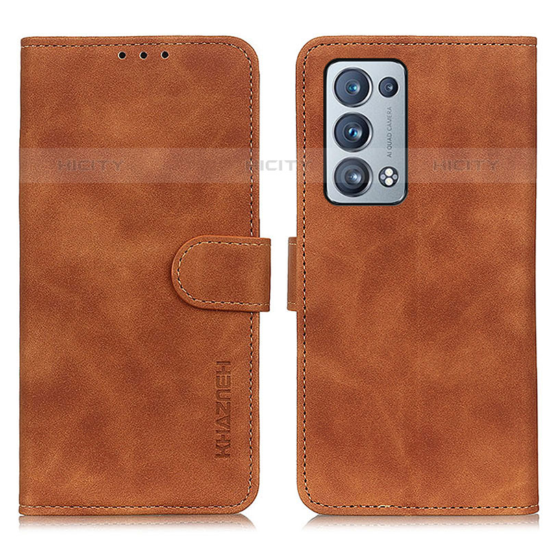 Funda de Cuero Cartera con Soporte Carcasa K09Z para Oppo Reno6 Pro+ Plus 5G Marron