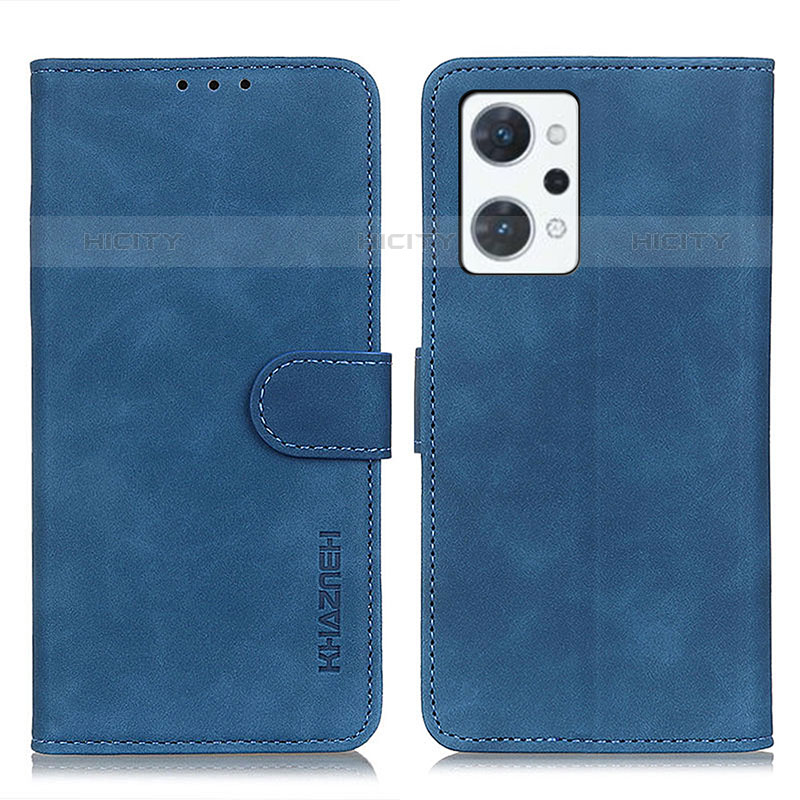 Funda de Cuero Cartera con Soporte Carcasa K09Z para Oppo Reno7 A Azul