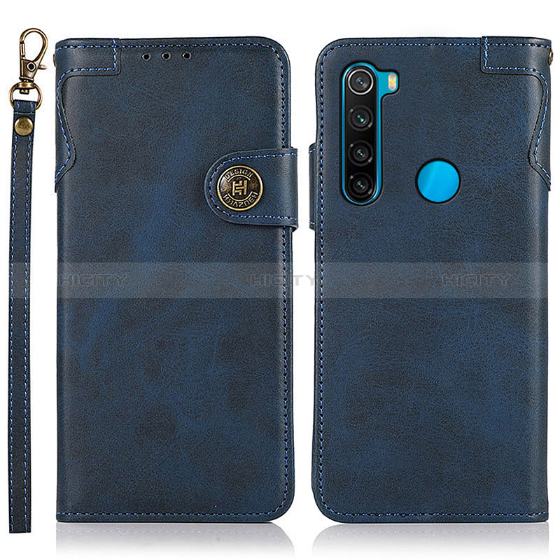 Funda de Cuero Cartera con Soporte Carcasa K09Z para Xiaomi Redmi Note 8 (2021) Azul