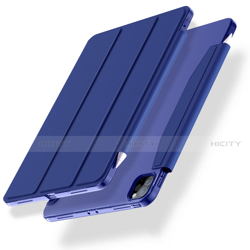 Funda de Cuero Cartera con Soporte Carcasa L01 para Apple iPad Pro 11 (2020) Azul