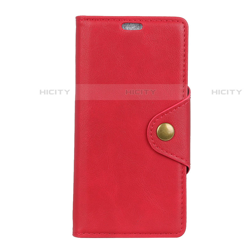 Funda de Cuero Cartera con Soporte Carcasa L01 para HTC Desire 12S Rojo