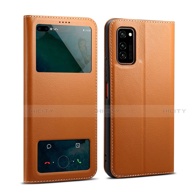 Funda de Cuero Cartera con Soporte Carcasa L01 para Huawei Honor View 30 Pro 5G Naranja