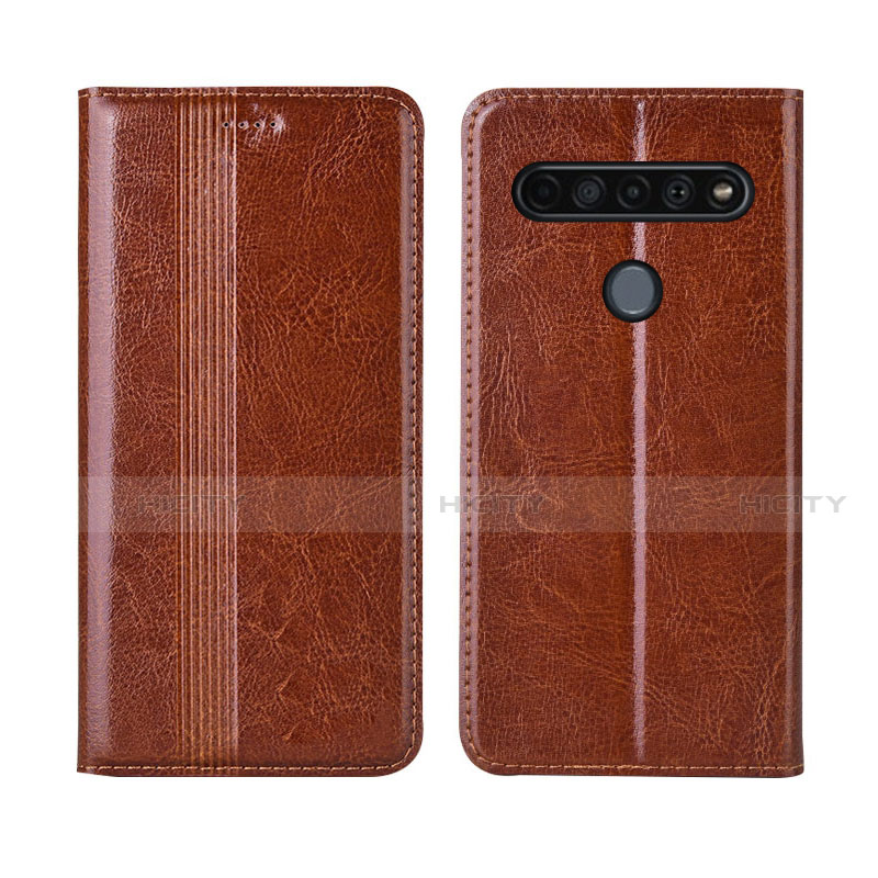 Funda de Cuero Cartera con Soporte Carcasa L01 para LG K41S Marron Claro