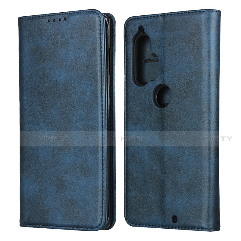 Funda de Cuero Cartera con Soporte Carcasa L01 para Motorola Moto Edge Plus Azul