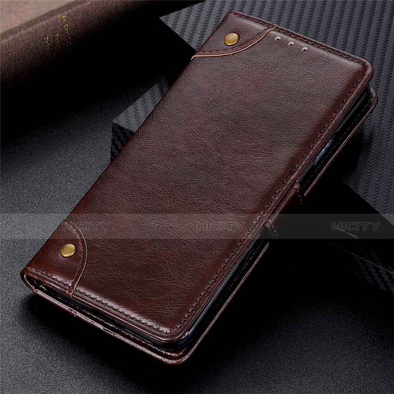 Funda de Cuero Cartera con Soporte Carcasa L01 para Motorola Moto G9 Power Marron