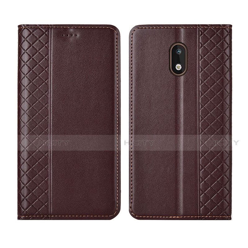 Funda de Cuero Cartera con Soporte Carcasa L01 para Nokia 1.3 Marron